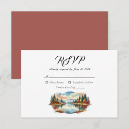 Rustikale Herbsthochzeit am See RSVP Karte