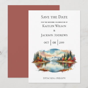 Rustikale Herbsthochzeit am See Save The Date