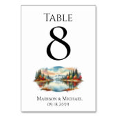 Rustikale Herbsthochzeit am See Tischnummer (Vorderseite)