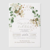 Rustikale Herbsthochzeit Botanischer Eukalyptus Pergament Einladungen (Vorderseite)