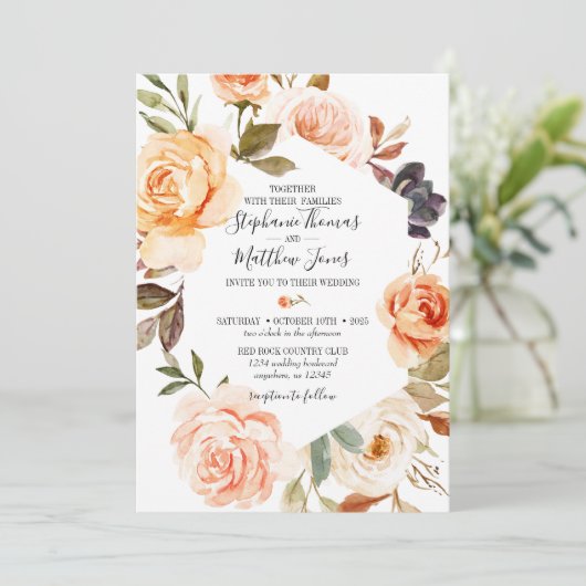 Rustikale Herbsthochzeit Einladung (Stehend Vorderseite)