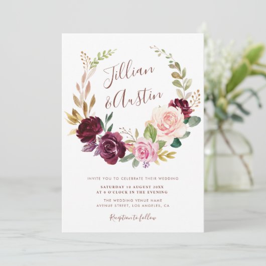 Rustikale Herbsthochzeit Einladung (Stehend Vorderseite)