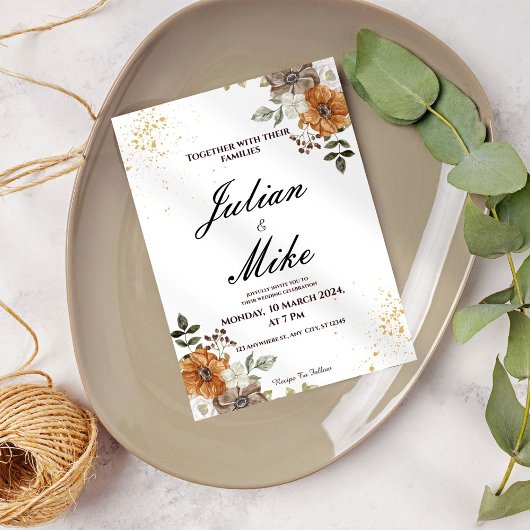 Rustikale Herbsthochzeit Einladung