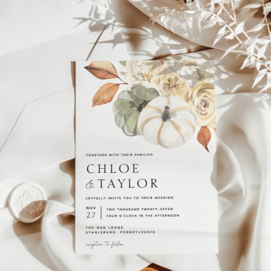 Rustikale Herbsthochzeit Einladung