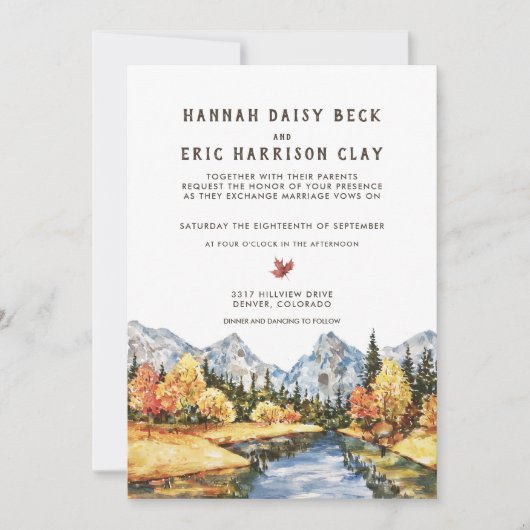 Rustikale Herbsthochzeit - Einladung (Vorderseite)