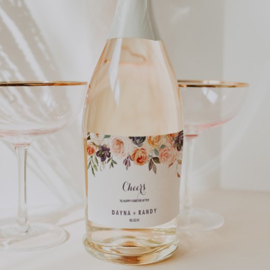 Rustikale Herbsthochzeit Elegant Schaumweinetikett