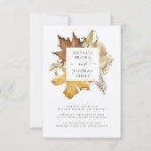 Rustikale HerbstHochzeit im Herbst in einem QR-Cod Einladung (Vorderseite)