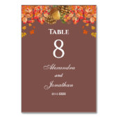 Rustikale HerbstHochzeit im Herbst Tischnummer (Vorderseite)
