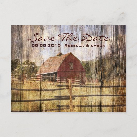 rustikale Herbsthochzeit im Western Ankündigungspostkarte (Vorderseite)