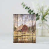 rustikale Herbsthochzeit im Western Einladung (Stehend Vorderseite)