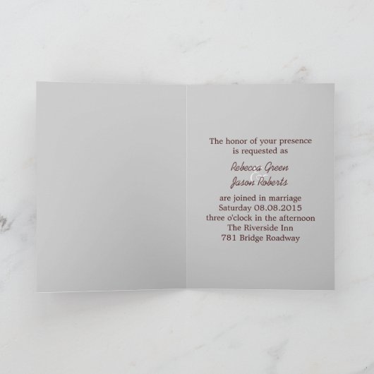 rustikale Herbsthochzeit im Western Einladung (Innenseite)