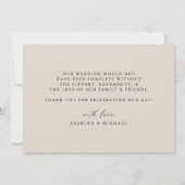 Rustikale Herbsthochzeit Marsala Floral Wedding Dankeskarte (Rückseite)