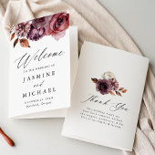 Rustikale Herbsthochzeit Marsala Floral Wedding Programm