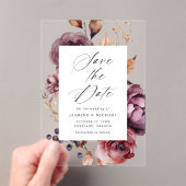 Rustikale Herbsthochzeit Marsala florale Hochzeit  Acryleinladungen (Insitu (Handheld))