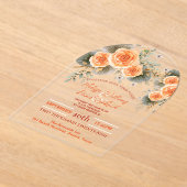 Rustikale Herbsthochzeit Orange Herbst Acryleinladungen (Ablage )