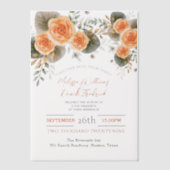 Rustikale Herbsthochzeit Orange Herbst Pergament Einladungen (Vorderseite)