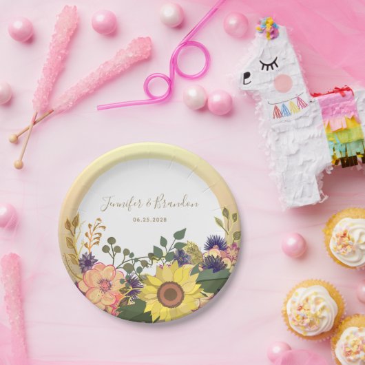 Rustikale Herbsthochzeit Pappteller (Party)