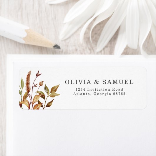 Rustikale Herbsthochzeit Personalisierte Rücksende (Insitu)