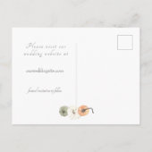 Rustikale Herbsthochzeit retten Datum Ankündigungspostkarte (Rückseite)