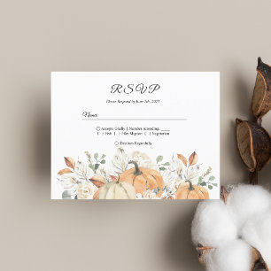 Rustikale Herbsthochzeit-RSVP-Postkarte Aquarell Einladungspostkarte