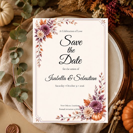 Rustikale Herbsthochzeit Save The Date