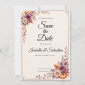 Rustikale Herbsthochzeit Save The Date (Vorderseite)