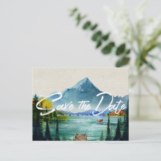 Rustikale Herbsthochzeit | SAVE THE DATE Ankündigungspostkarte (Stehend Vorderseite)