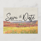 Rustikale Herbsthochzeit | Save the Date Postkarte (Vorderseite)