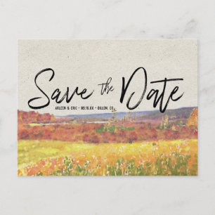 Rustikale Herbsthochzeit   Save-the-Date-Postkarte Ankündigungspostkarte