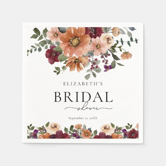 Rustikale Herbsthochzeit Serviette (Vorderseite)