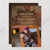 Rustikale Herbsthochzeit speichert die Datumskarte Save The Date (Vorne/Hinten)
