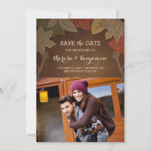 Rustikale Herbsthochzeit speichert die Datumskarte Save The Date
