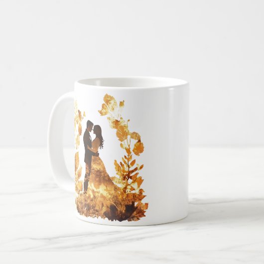 Rustikale Herbsthochzeit-Tasse Kaffeetasse (Vorderseite Links)