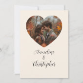 Rustikale Herbsthochzeit Wasserfarben Foto Einladung (Rückseite)