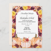 Rustikale Herbsthochzeit Wasserfarben Foto Einladung (Vorne/Hinten)