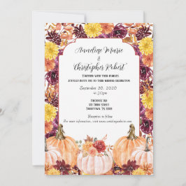 Rustikale Herbsthochzeit Wasserfarben Foto Einladung