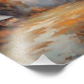 Rustikale Herbsthütte Landschaft Herbst Kunst Fotodruck (Ecke)