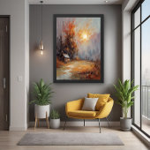 Rustikale Herbsthütte Landschaft Herbst Kunst Poster