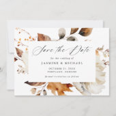 Rustikale Herbstkalligraphie Save The Date (Vorderseite)