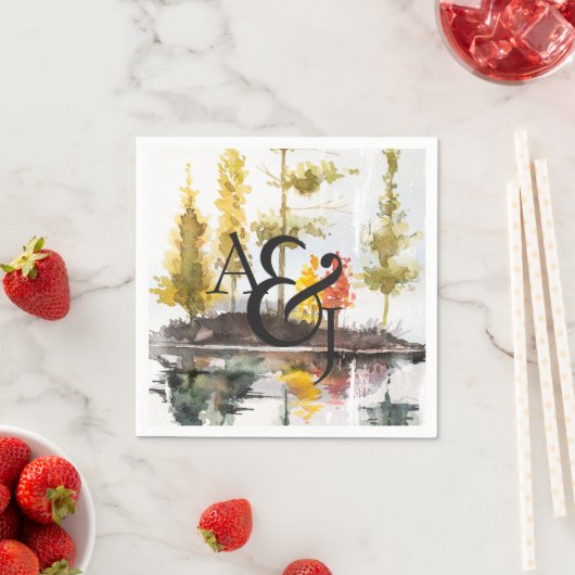 Rustikale Herbstkiefern Personalisiert Serviette (Beispiel)