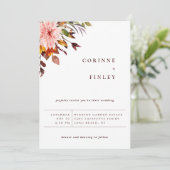 Rustikale Herbstkuchen Einladung zur Hochzeit (Stehend Vorderseite)