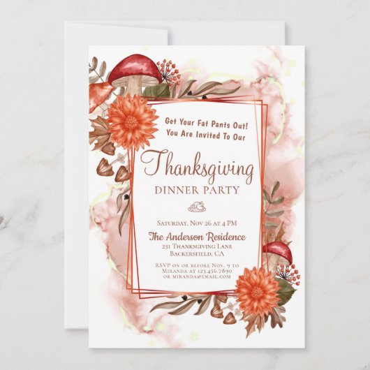 Rustikale Herbstkulisse lässt Erntedank essen Einladung (Vorderseite)