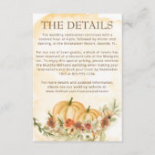 Rustikale Herbstkuppeldetails Hochzeit Begleitkarte (Vorderseite)