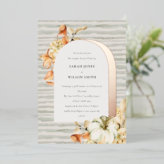 Rustikale Herbstkuppeldusche Folieneinladung (Stehend vorne)