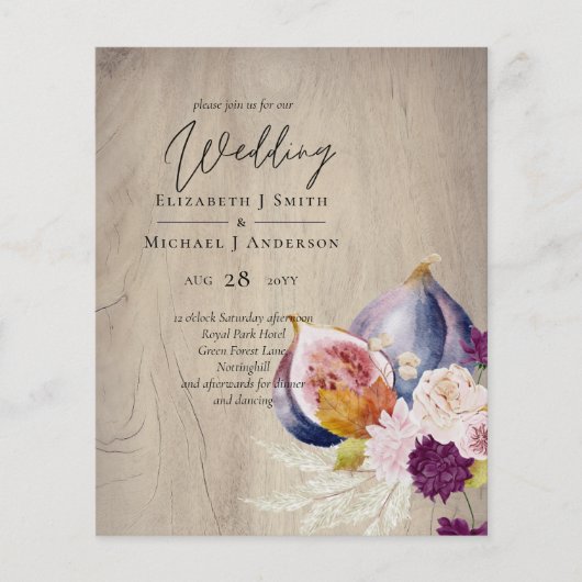 Rustikale Herbstkuppeln Blume Hochzeit (Vorderseite)