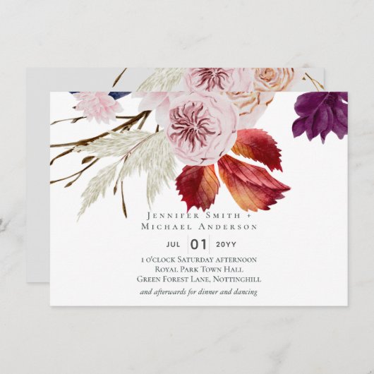 Rustikale Herbstkuppeln Blume Hochzeit (Vorne/Hinten)