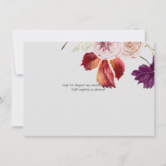 Rustikale Herbstkuppeln Blume Hochzeit (Rückseite)