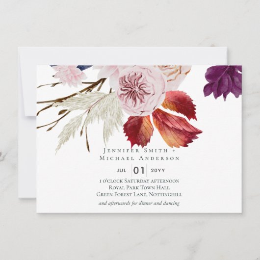 Rustikale Herbstkuppeln Blume Hochzeit (Vorderseite)