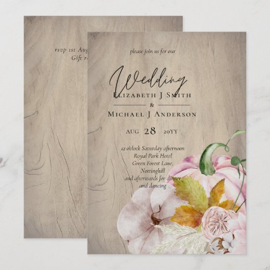 Rustikale Herbstkuppeln Blume Hochzeit (Vorne/Hinten)