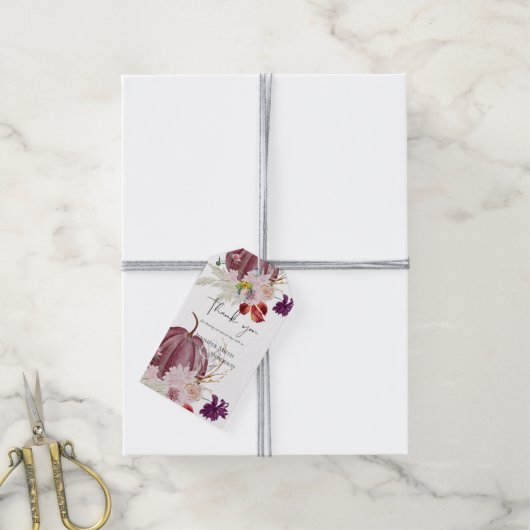 Rustikale Herbstkuppeln Blume Hochzeit Geschenkanhänger (Mit Garn)